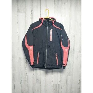 Obermeyer Boy's Size 14 Merlin Jacket Black Orange